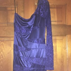 Royal Blue One Shoulder Cocktail Dress